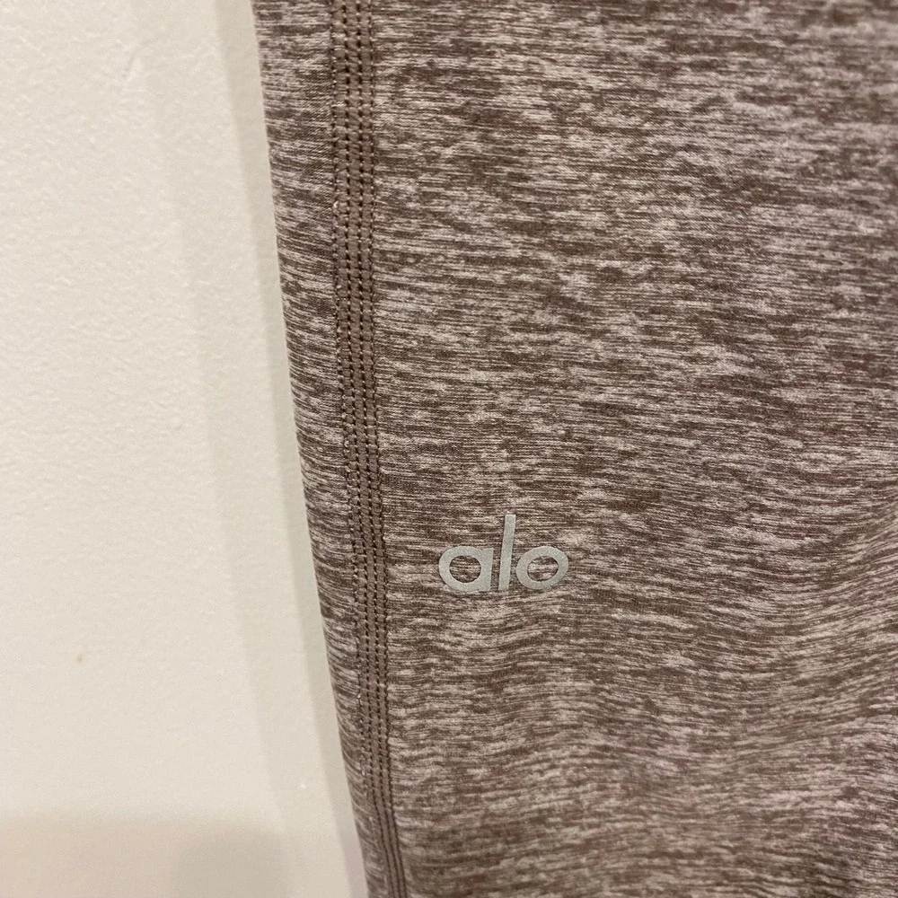 Alo Yoga Alosoft High Waist Lounge Leggings Brown Heathered Marl Medium
